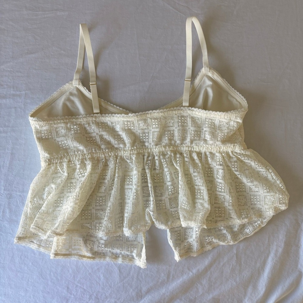 Aerie Show Off Romantic Lace Camisole Top Cream White XL NWT 069-2692-4161 - Picture 3 of 15
